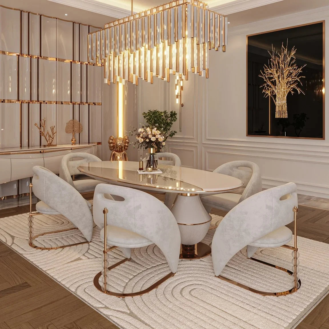 Italian style light luxury armchair