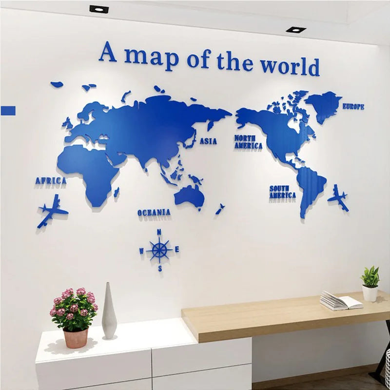 World Map Acrylic 3D