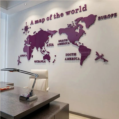 World Map Acrylic 3D