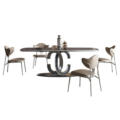 Scandinavian Italian Luxury Rectangular Dining Table And Chairs Set