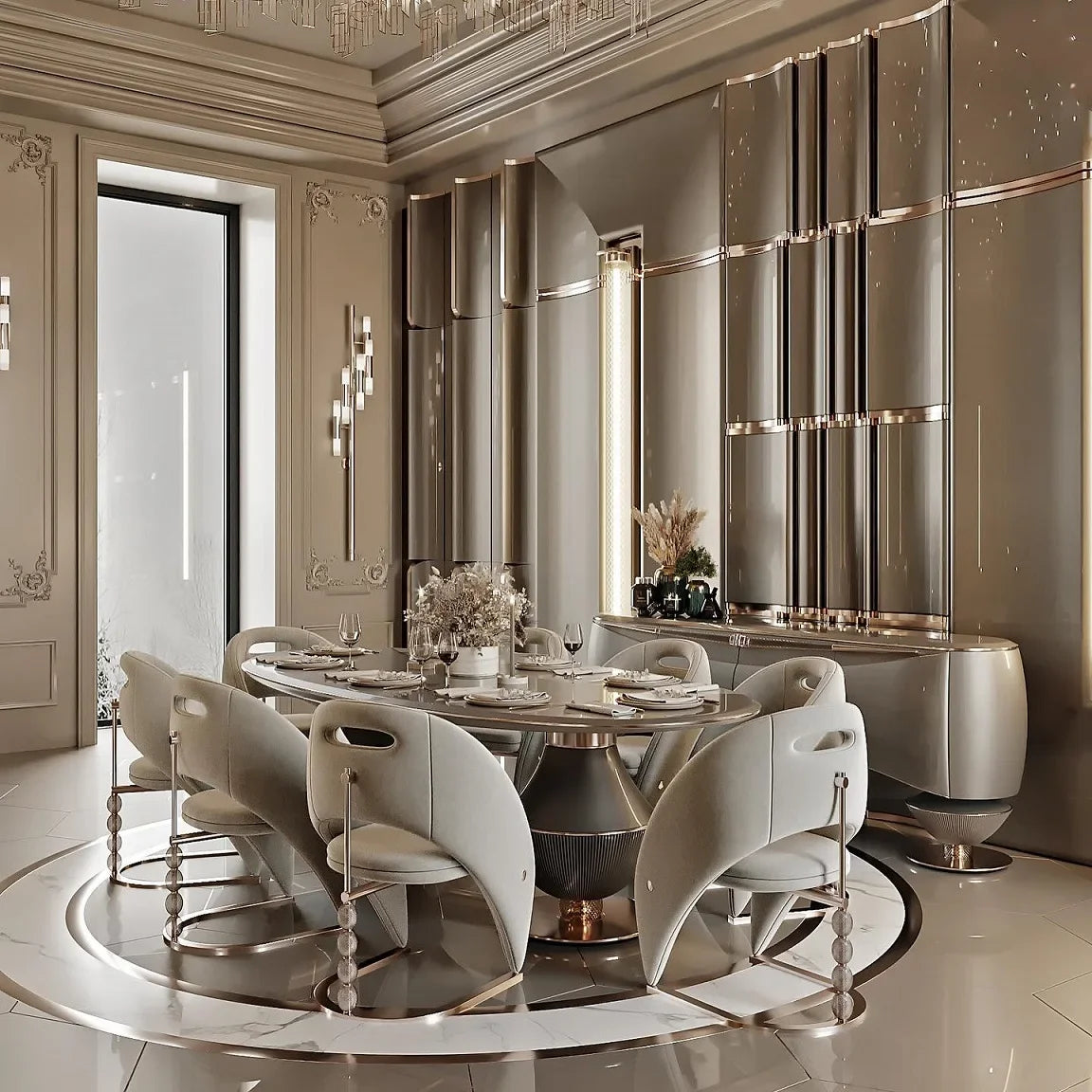 Italian style light luxury armchair