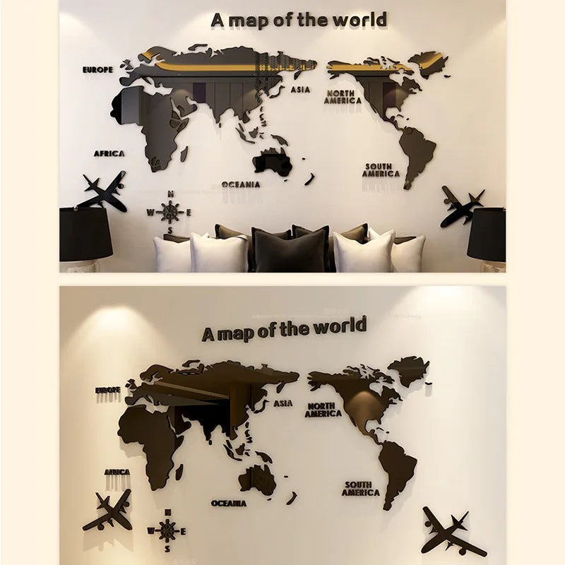 World Map Acrylic 3D