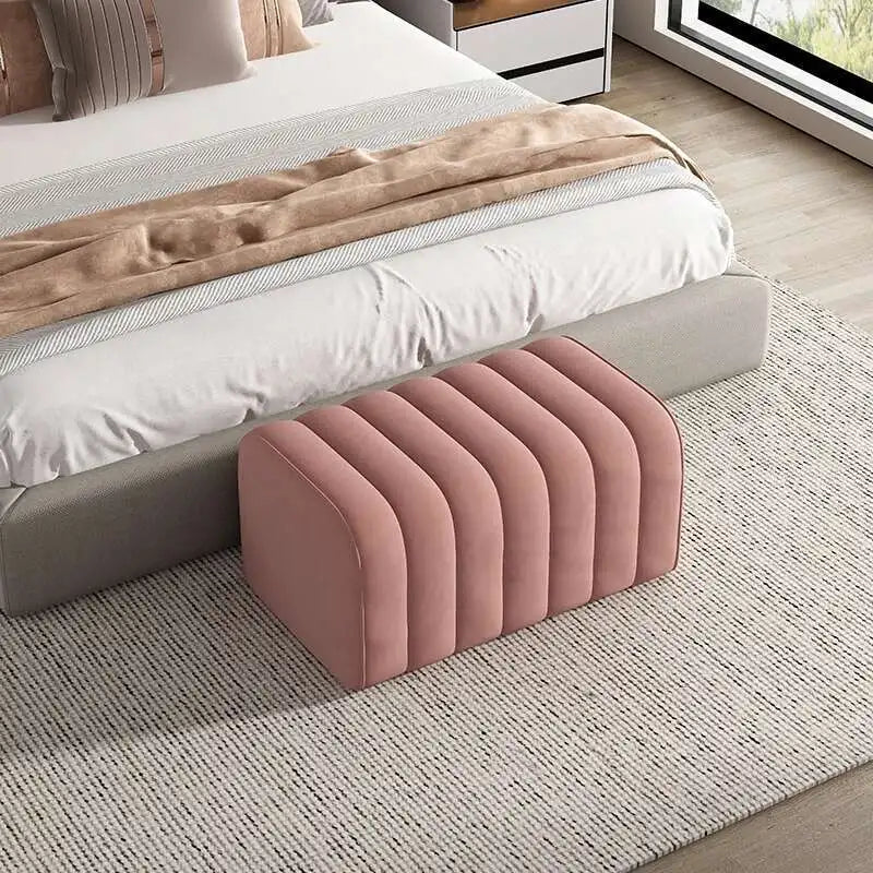 Soft velvet modern bench
