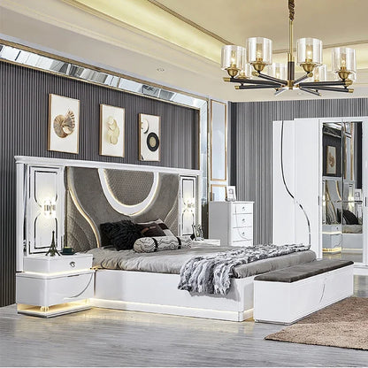 Modern Home Wooden Frame King Size Bed