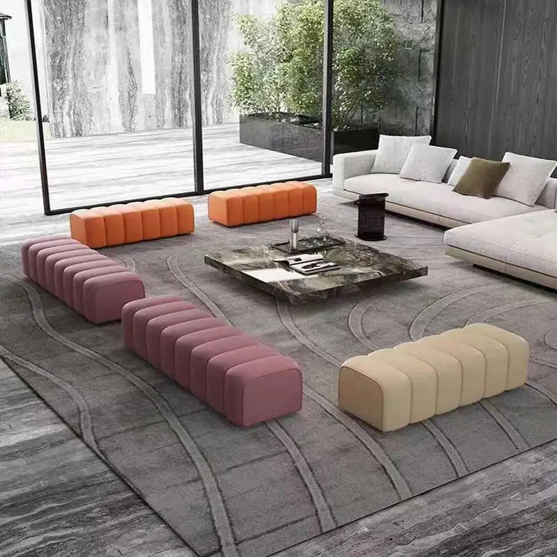 Soft velvet modern bench