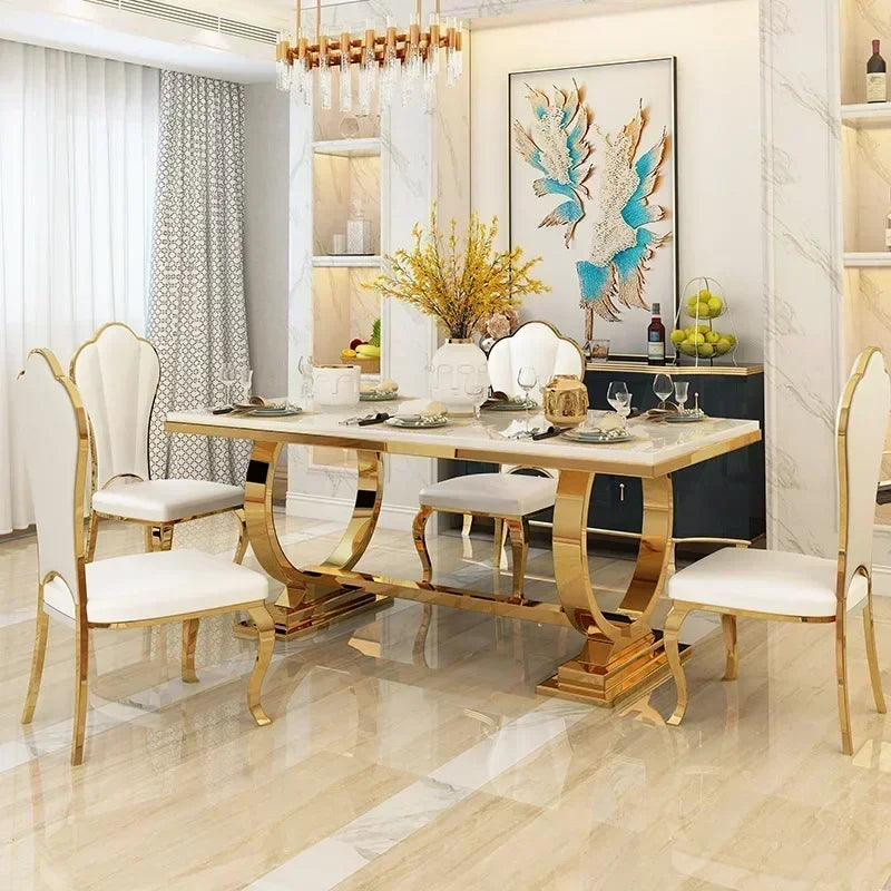 Modern luxury marble dining tables and chairs set