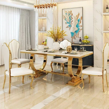 Modern luxury marble dining tables and chairs set