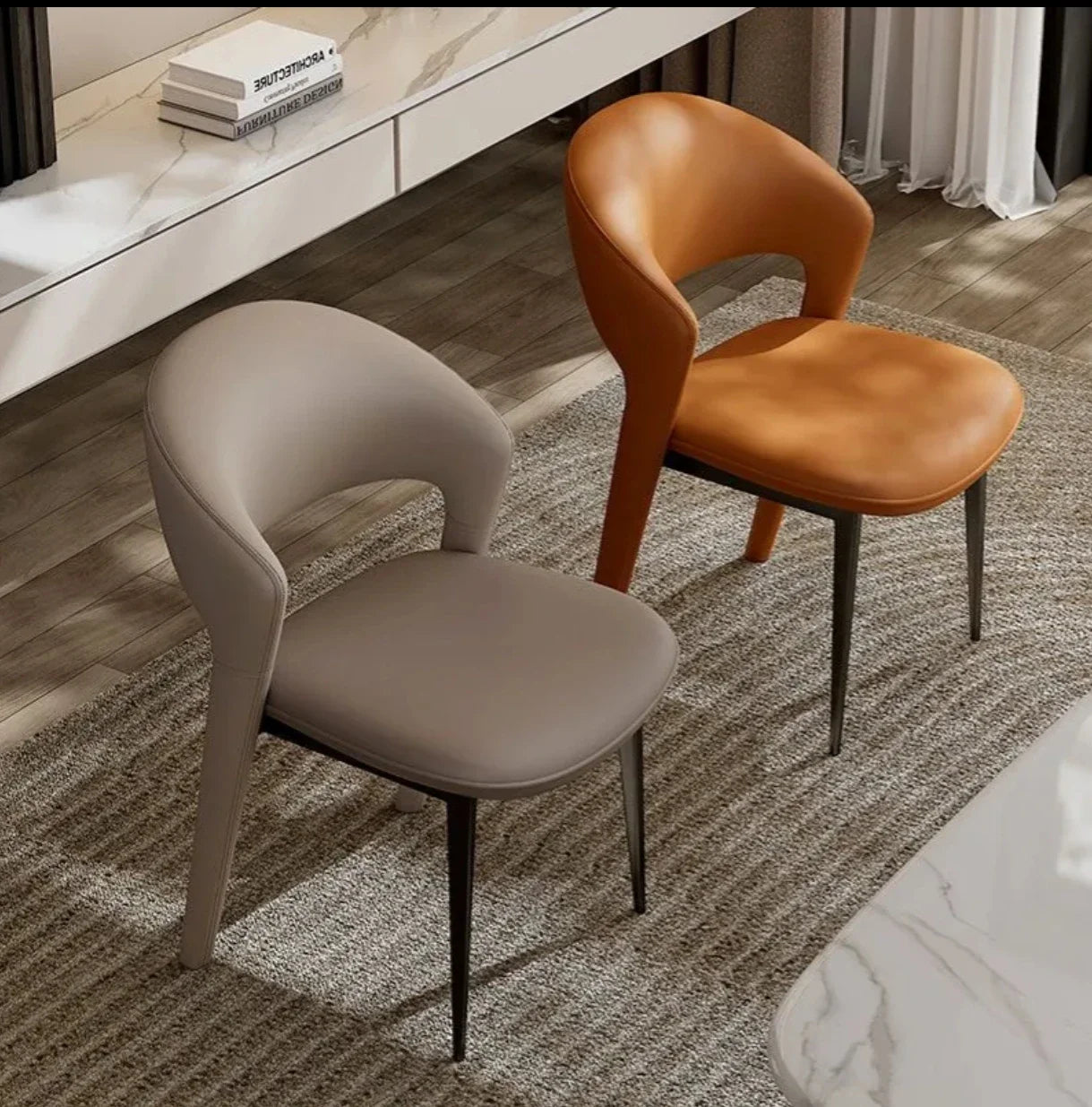 Nordic Modern Luxury Leather Dining Chair