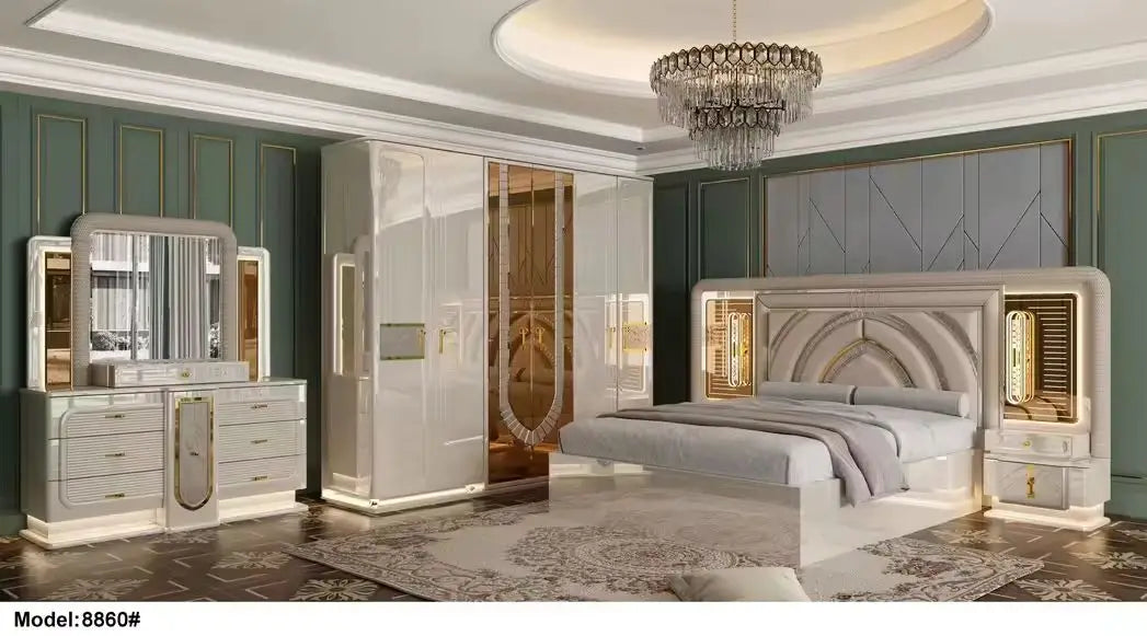 Modern Home Wooden Frame King Size Bed