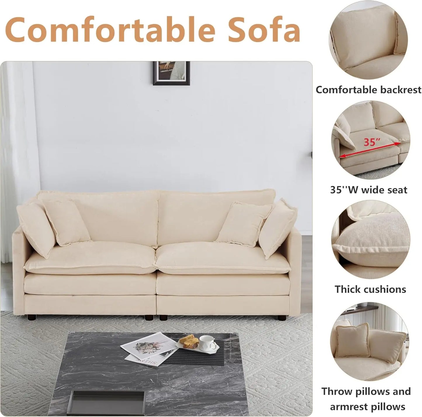 Luxury Loveseat Sofa Couch