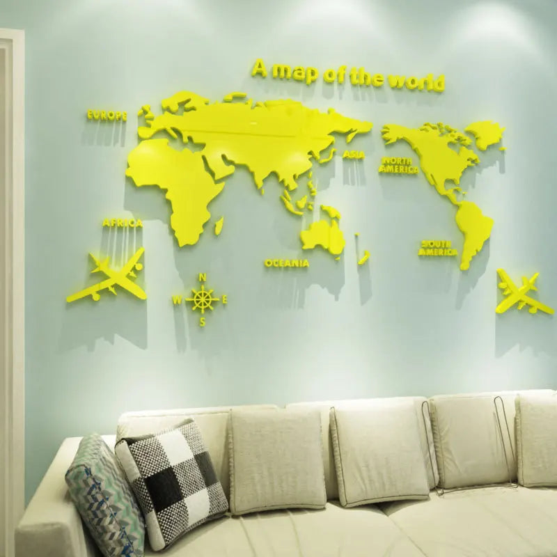World Map Acrylic 3D