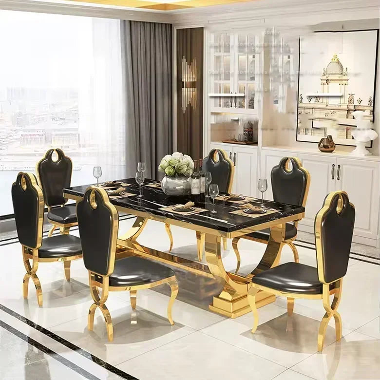 Modern luxury marble dining tables and chairs set