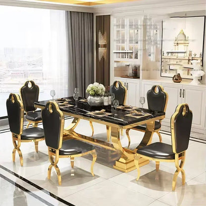 Modern luxury marble dining tables and chairs set