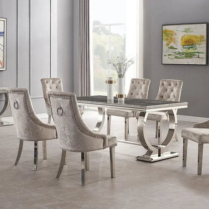 Modern luxury marble dining tables and chairs set