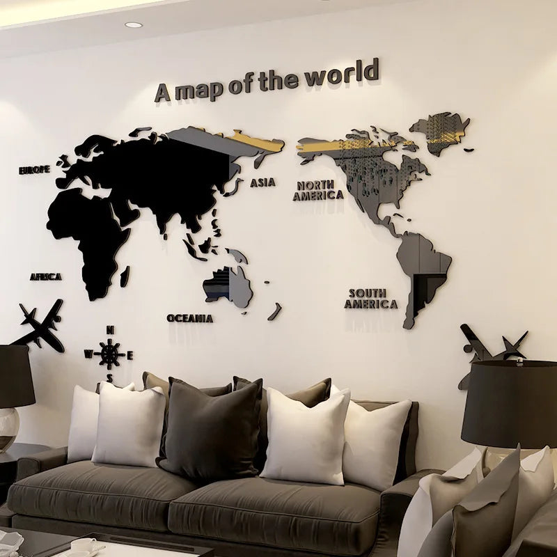 World Map Acrylic 3D
