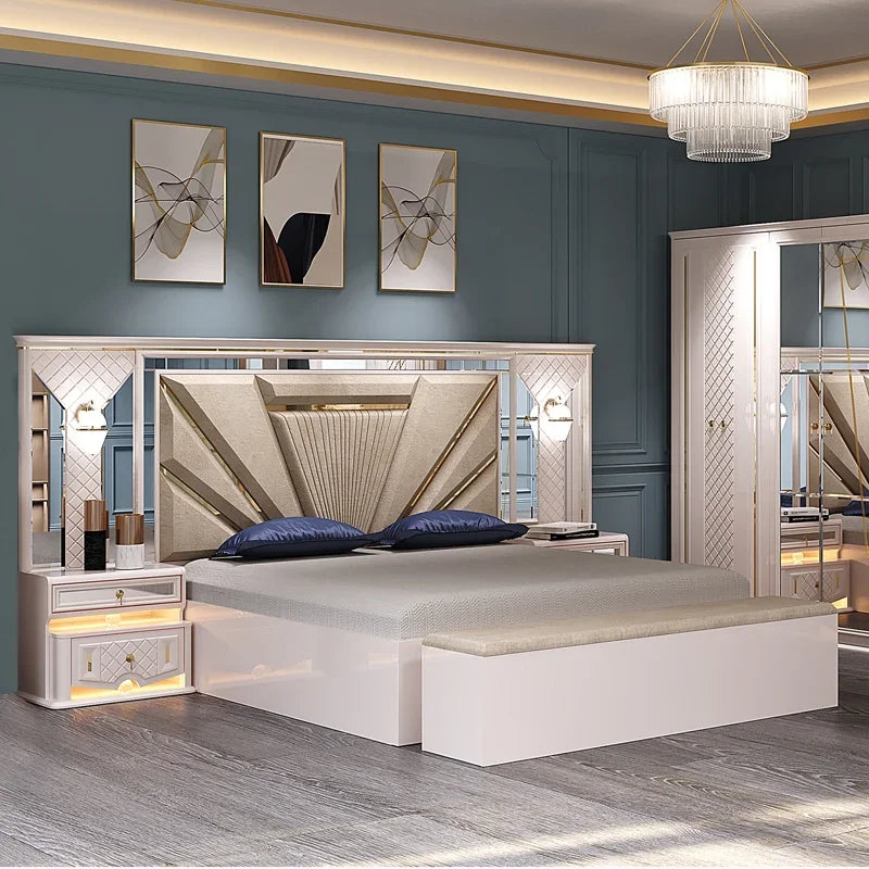 A Turkish Ensemble Coucher Double Wooden King Size Bed