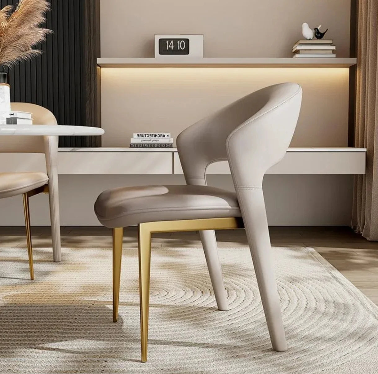 Nordic Modern Luxury Leather Dining Chair