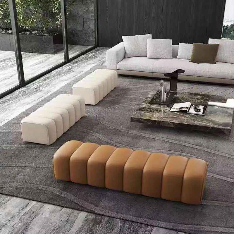 Soft velvet modern bench