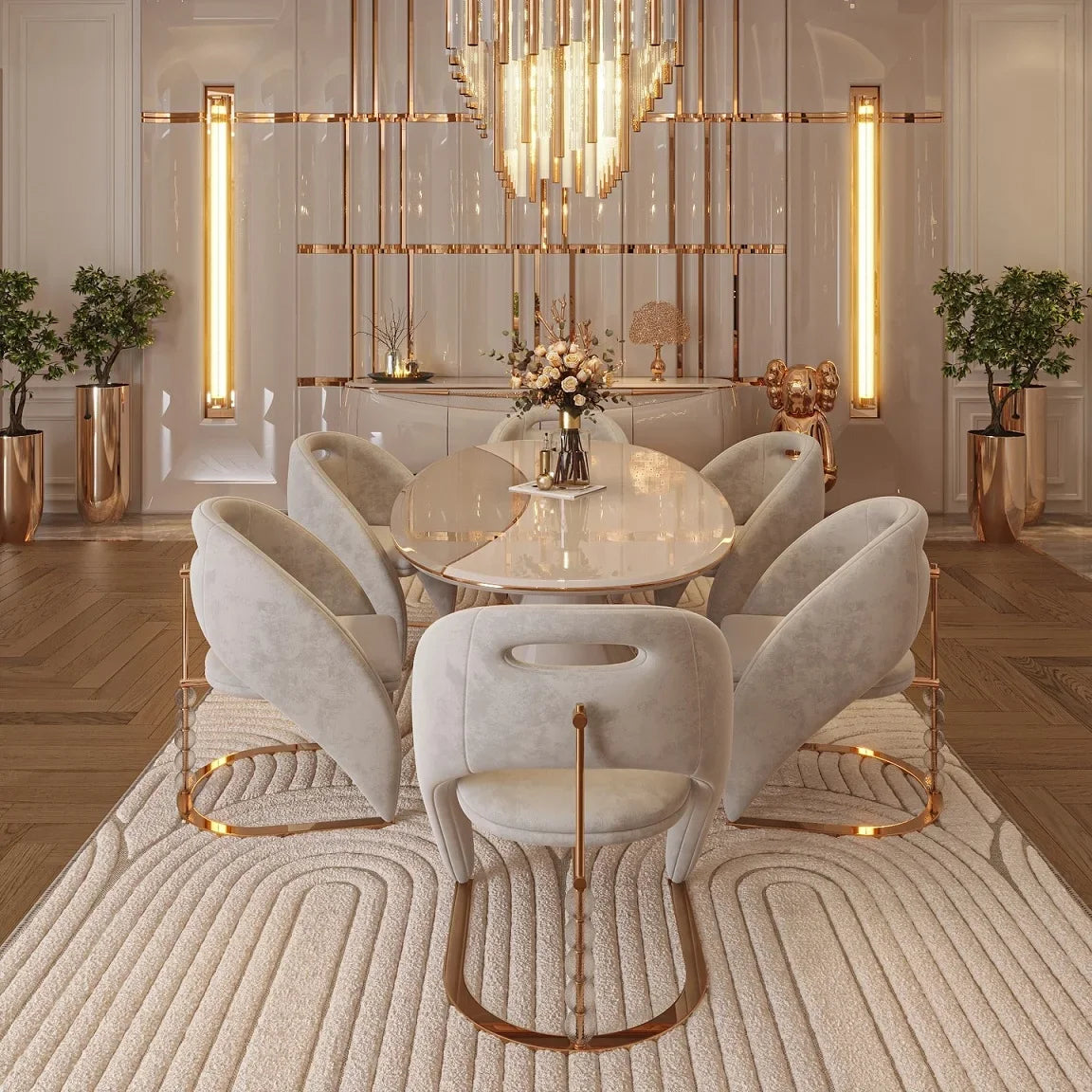 Italian style light luxury armchair