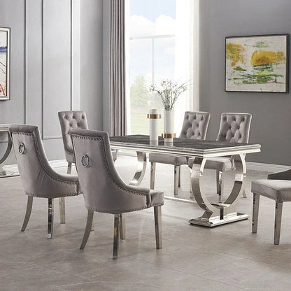 Modern luxury marble dining tables and chairs set