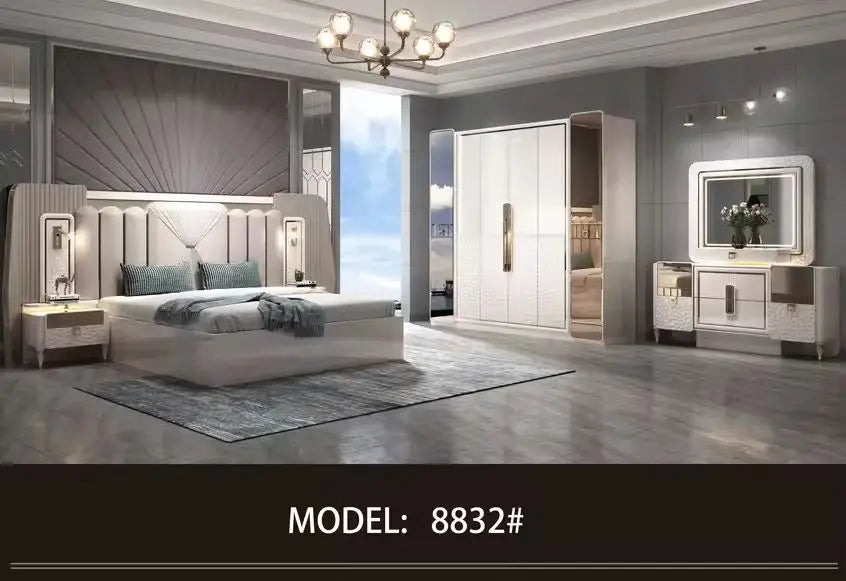 Modern Home Wooden Frame King Size Bed