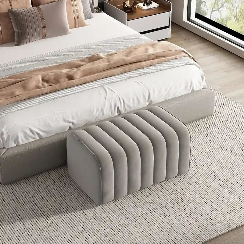 Soft velvet modern bench