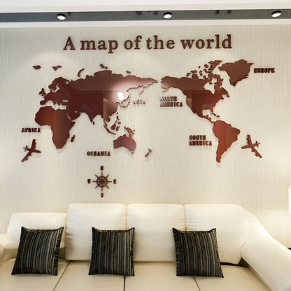World Map Acrylic 3D